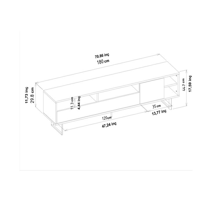 Hanah Home Luga Soporte de TV Gris y Roble
